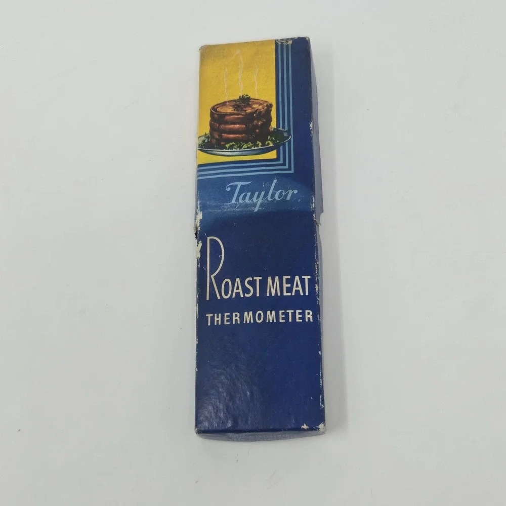 Vintage Taylor Roast Meat Thermometer And Skewer in Original Box